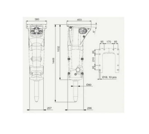 Гидромолот для экскаватора-погрузчика и экскаватора
