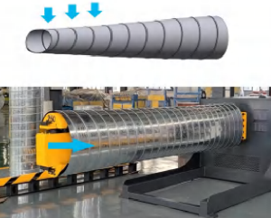 SPIRAL DUCT PRESSING MACHINE — станок для опрессовки (упрочнения) спиральных воздуховодов модель SDPM-3