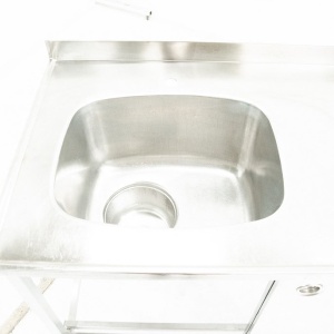 Ванна моечная односекционная с отверстием для отходов 1200х650х900 ц/т, борт, купе