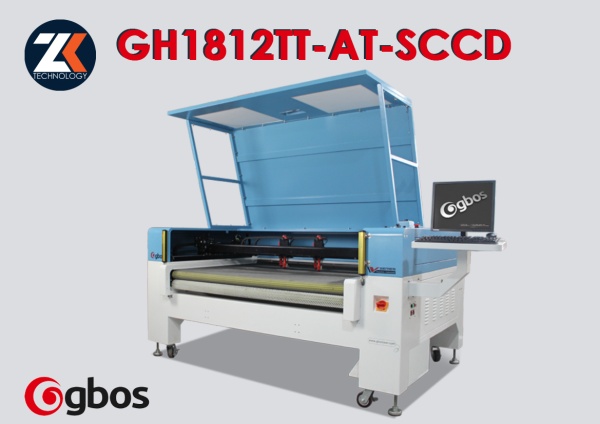 Конвейерный раскройный лазерный комплекс GBOS GH1812TT-AT-SCCD для рулонных материалов с определением контура цифровой печати