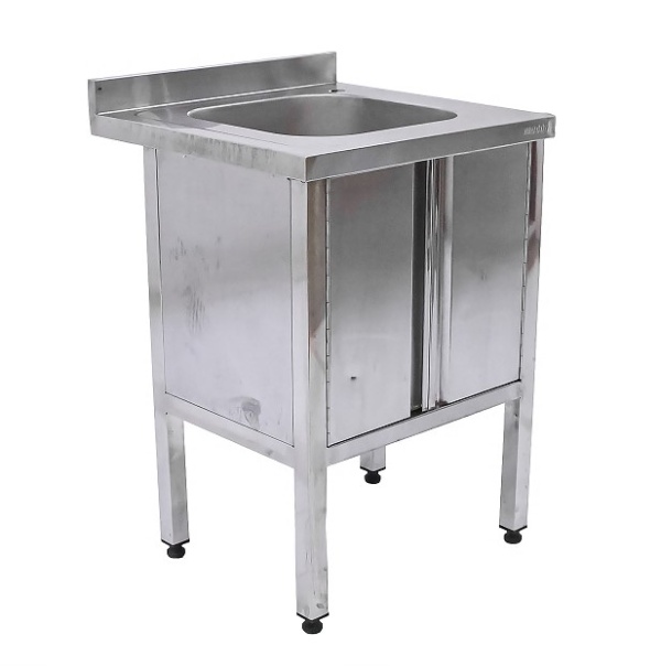 Ванна моечная односекционная 600х600х840 ц/т, борт, закрытая