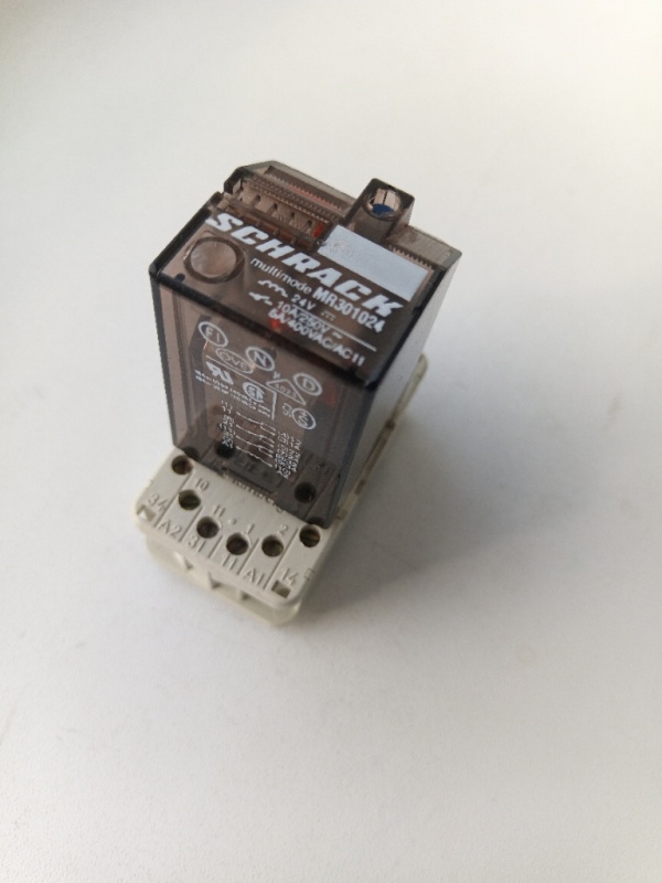 Силовое реле Schrack MR301024 с колодкой 11-Pin, 10A 250V, катушка 24VDC
