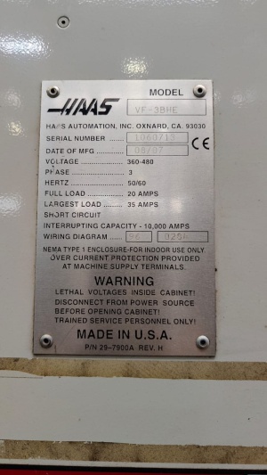 Вертикально-фрезерный станок haas VF-3BHE