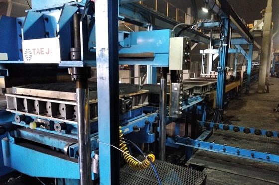 Полуавтоматическая формовочная опочная линия TAEJIN JCL-700B с горизонтальной линией разъема, размером формы 1100х1050х200/200