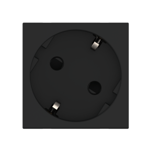 Розетка CADUCEUS ALING HIDE, встраиваемая, с заземлением, со шторками, 16А, 250В~, с расположением разъёма 45°