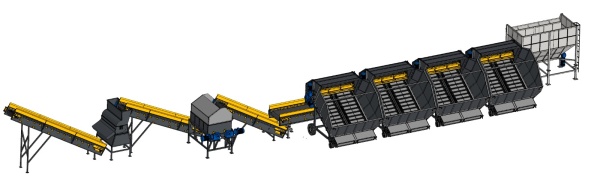 Линия производства почвогрунтов, почвосмесей, линия смешивания грунтов, линия переработки