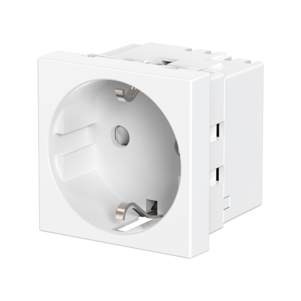 Розетка CADUCEUS ALING HIDE для скрытой проводки, с заземлением, со шторками, 16А, 250В~, с горизонтальным расположением разъёма