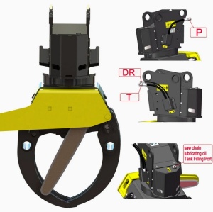 Грейфер лесной для бревен WX-350-550-950 с пилой