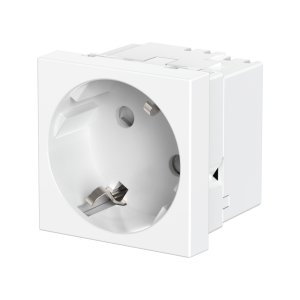 Розетка CADUCEUS ALING HIDE, встраиваемая, с заземлением, со шторками, 16А, 250В~, с расположением разъёма 45°