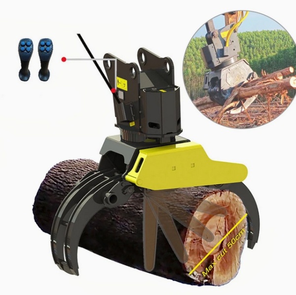 Грейфер лесной для бревен WX-350-550-950 с пилой