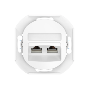 Розетка скрытой установки двойная компьютерная CADUCEUS ALING EON с модулями Keystone RJ45 8P8C, cat.6, UTP, механизм