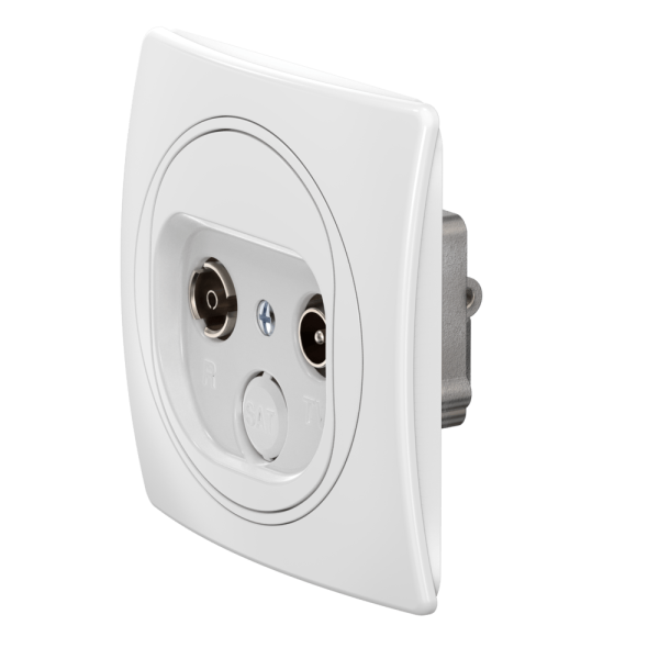 Встраиваемая проходная антенная розетка TV/FM CADUCEUS ALING EON