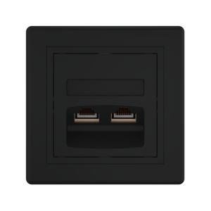 Розетка скрытой установки CADUCEUS ALING PRESTIGE двойная, компьютерная с модулями Keystone RJ45 8P8C, cat.5e, FTP