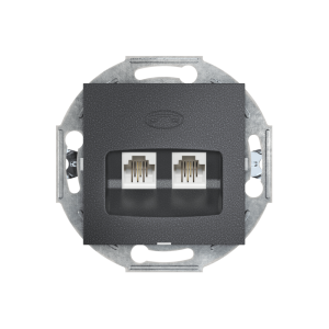 Розетка скрытой установки CADUCEUS ALING PRESTIGE 2хRJ12 6P2C двойная, телефонная, механизм