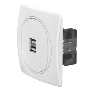 Розетка скрытой установки CADUCEUS ALING EON USB тип A для зарядки устройств, двойная, 2,1А, 5В=, 250В~