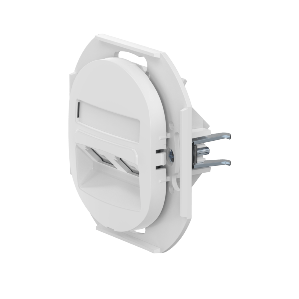 Механизм встраиваемой двойной телефонной розетки CADUCEUS ALING EON с модулями Keystone 2хRJ12 6P4C