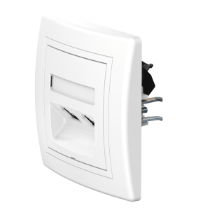 Розетка скрытой установки CADUCEUS ALING PRESTIGE двойная, компьютерная с модулями Keystone RJ45 8P8C, cat.5e, UTP
