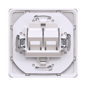Розетка скрытой установки двойная телефонная CADUCEUS ALING EON с модулями Keystone 2хRJ12 6P4C