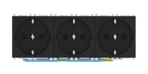 Розетка CADUCEUS ALING EXPERIENCE электрическая, трехместная, модульная, для скрытой проводки, механизм, 16А, 250 В~