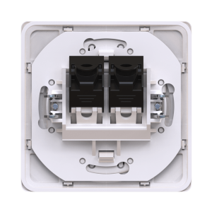 Розетка скрытой установки двойная телефонная CADUCEUS ALING EON с модулями Keystone 2хRJ12 6P6C cat. 3