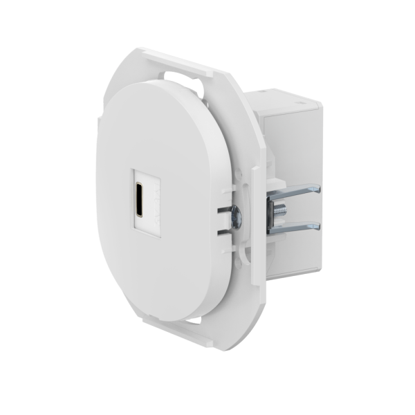 Розетка скрытой установки CADUCEUS ALING EON USB тип С для зарядки 1-го устройства, 3А, 5В=, 250В~, механизм