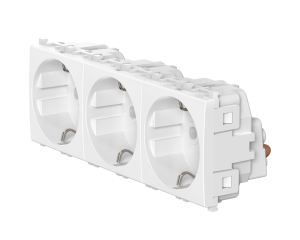 Розетка CADUCEUS ALING EXPERIENCE электрическая, трехместная, модульная, для скрытой проводки, механизм, 16А, 250 В~