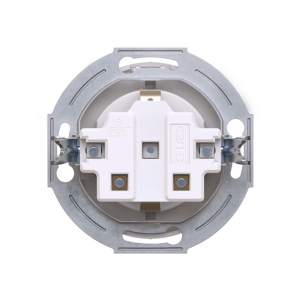 Механизм розетки скрытой установки CADUCEUS ALING EON с заземлением, без шторок, с крышкой, с керамическим основанием, 16А, 250В~
