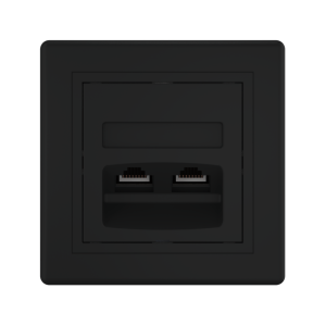 Розетка скрытой установки CADUCEUS ALING PRESTIGE двойная компьютерная с модулями Keystone RJ45 8P8C cat.6, UTP
