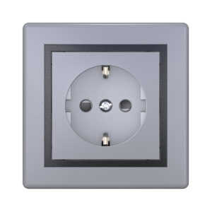Розетка скрытой установки CADUCEUS ALING PRESTIGE, с заземлением, со шторками, с керамическим основанием, 16А, 250В~