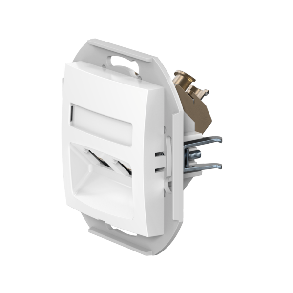 Розетка скрытой установки CADUCEUS ALING PRESTIGE двойная компьютерная с модулями Keystone RJ45 8P8C, cat.6, FTP, механизм