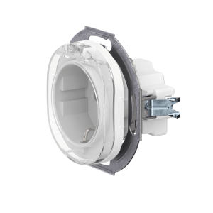 Механизм розетки скрытой установки CADUCEUS ALING EON с заземлением, без шторок, с крышкой, с керамическим основанием, 16А, 250В~