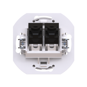 Встраиваемая двойная компьютерная розетка CADUCEUS ALING EON с модулями Keystone RJ45 8P8C, cat.5e, UTP, механизм