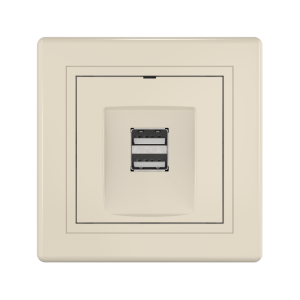 Розетка скрытой установки CADUCEUS ALING PRESTIGE двойная, USB, тип А, для зарядки устройств, 2,1А, 5В=, 250В~