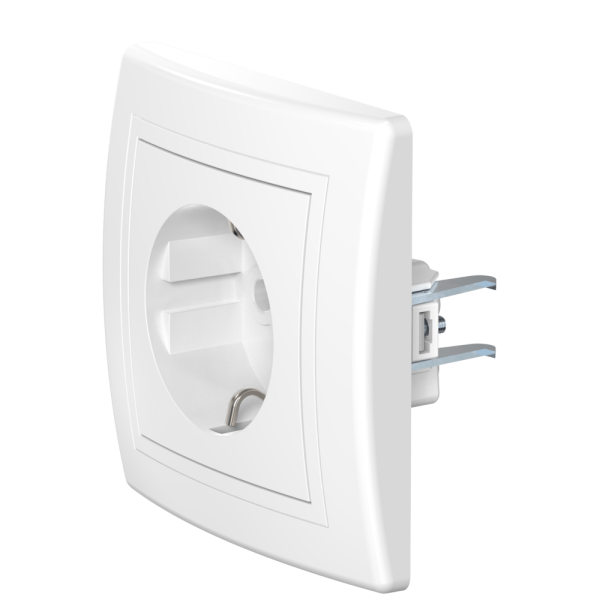 Розетка CADUCEUS ALING PRESTIGE скрытой установки с пластиковым основанием, с заземлением без шторок, 16А, 250В~