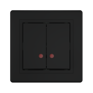 Выключатель скрытой установки CADUCEUS ALING PRESTIGE двухклавишный, с индикацией, 10АХ, 250В~