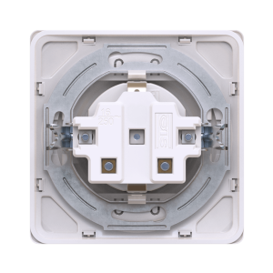 Розетка встраиваемая CADUCEUS ALING EON с заземлением, со шторками, с керамическим основанием, 16А, 250В~