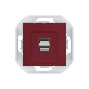 Розетка скрытой установки CADUCEUS ALING PRESTIGE двойная, USB, тип А, для зарядки устройств, 2,1А, 5В=, 250В~, механизм