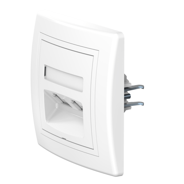 Розетка скрытой установки CADUCEUS ALING PRESTIGE с модулями Keystone 2хRJ12 6P6C cat. 3, двойная, телефонная