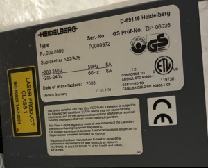 СТР HEIDELBERG Computer-to-Plate Suprasseter А52/A75 в комплекте Raptor PRO 85T. 2008год