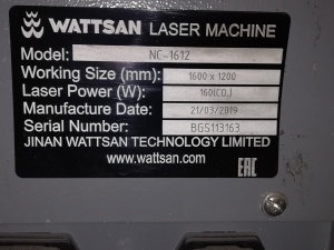 Лазерный гравировально-резальный станок Wattsan NC-C1612 не использовался