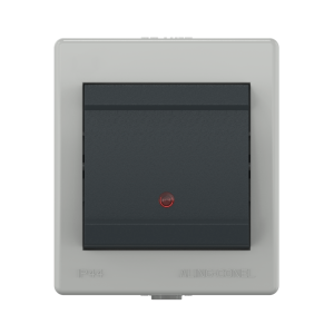 Выключатель одноклавишный CADUCEUS ALING POWER, перекрестный, для открытой проводки, с индикацией, 10АХ, 250В~