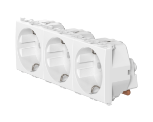 Розетка CADUCEUS ALING EXPERIENCE электрическая, трехместная, модульная, для скрытой проводки, механизм, 16А, 250 В~