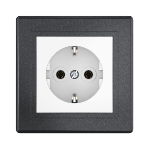 Розетка скрытой установки CADUCEUS ALING PRESTIGE, с заземлением без шторок, с керамическим основанием, 16А, 250В~