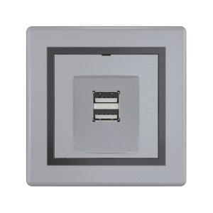 Розетка скрытой установки CADUCEUS ALING PRESTIGE двойная, USB, тип А, для зарядки устройств, 2,1А, 5В=, 250В~