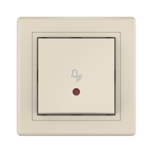 Выключатель скрытой установки CADUCEUS ALING PRESTIGE кнопочный, с символом «Звонок», с индикацией, 10А, 250В~