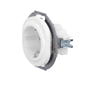 Механизм розетки скрытой установки CADUCEUS ALING EON с заземлением, со шторками, с керамическим основанием, 16А, 250В~