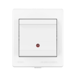 Выключатель двухклавишный CADUCEUS ALING POWER для открытой проводки, с индикацией, 10АХ, 250В~