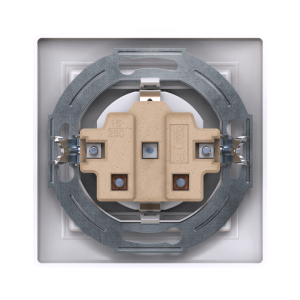 Розетка скрытой установки CADUCEUS ALING PRESTIGE, с заземлением без шторок, с керамическим основанием, 16А, 250В~