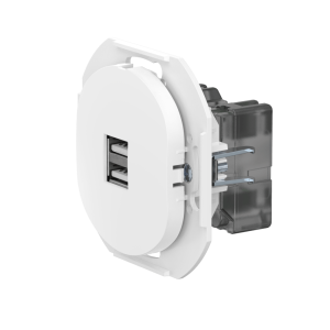 Розетка скрытой установки CADUCEUS ALING EON USB тип A для зарядки устройств, двойная, 2,1А, 5В=, 250В~, механизм