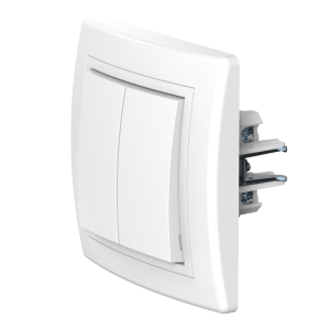 Выключатель скрытой установки CADUCEUS ALING PRESTIGE двухклавишный, проходной, 10АХ, 250В~